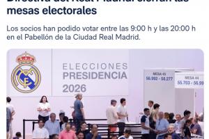 結果預計今晚發布！皇馬官方：俱樂部主席競選投票站正式關閉