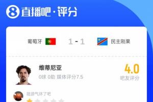 維蒂尼亞134次觸球最多，但吧友不滿：安全球之王，不配1.4億身價
