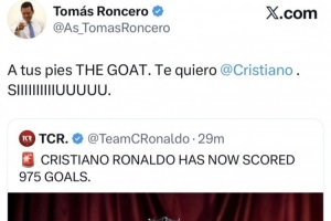 龍賽羅社媒致敬C羅：THE GOAT傳奇仍在繼續，愛你！SIIIIIIIIUUUU