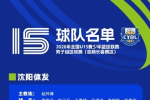 全國U15青少年籃球聯(lián)賽男子組區(qū)域賽即將開賽 具體參賽名單出爐