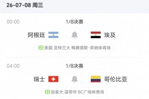 16強戰(zhàn)已賽6場：名義上的主隊全部出局 后兩場分別是阿根廷、瑞士