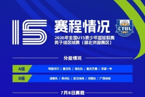 全國(guó)U15青少年籃球聯(lián)賽男子組湖北洪湖賽區(qū)將于7月8日至13日舉行