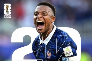 FIFA曬姆巴佩數(shù)據(jù)海報(bào)：最年輕出戰(zhàn)20場世界杯球員，最快打進(jìn)20球