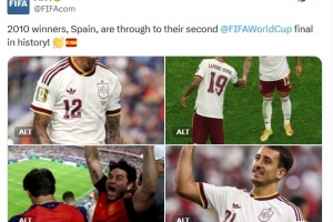 FIFA祝賀西班牙：2010年奪冠的他們，將迎隊(duì)史第二次世界杯決賽