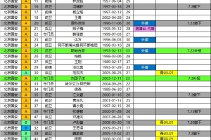 國安2026中超夏轉后報名名單:撤下恩科洛洛 補報斯帕吉奇劉邵子洋