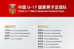 記者：申花小將顧博宇將代表上海隊出戰，所以沒進U17國足名單