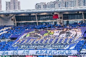 津媒介紹津門虎主場TIFO：球迷和球隊榮辱與共、風雨同舟
