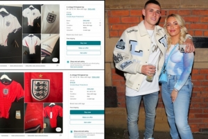 太陽報：福登女友在二手平臺出售英格蘭世界杯球衣，標價70英鎊