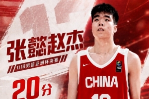 從頭準到尾！張懿趙杰11投7中得20分5板1助1斷1帽 三分球5中4