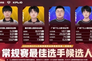2026KPL夏季賽常規(guī)賽最佳選手候選人：清清/皖皖/小胖/小雪