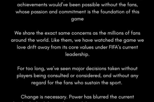 名宿聲明：FIFA現任管理層治下的足球運動正在背離其核心價值觀