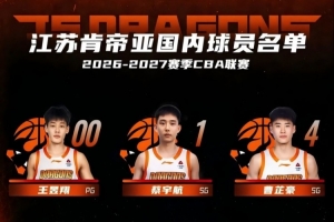 官宣｜2026-2027賽季CBA聯賽江蘇肯帝亞國內球員注冊名單！