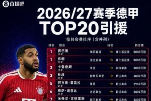 德甲夏窗TOP20：賽巴里、布朗5000萬歐成標王 多特簽兩位希臘國腳